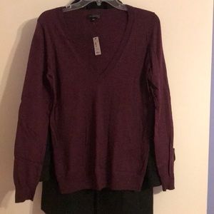 Dark purple v-neck sweater
